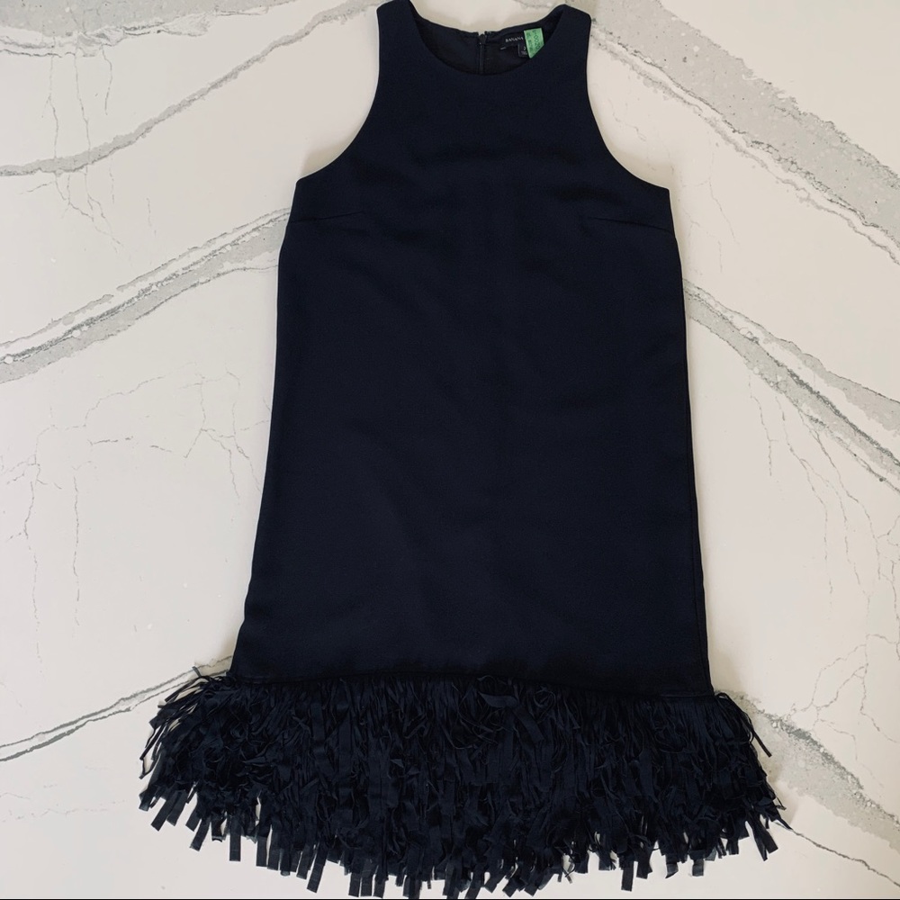 Banana Republic Black Fringe Bottom Dress 2 - Picture 2 of 5